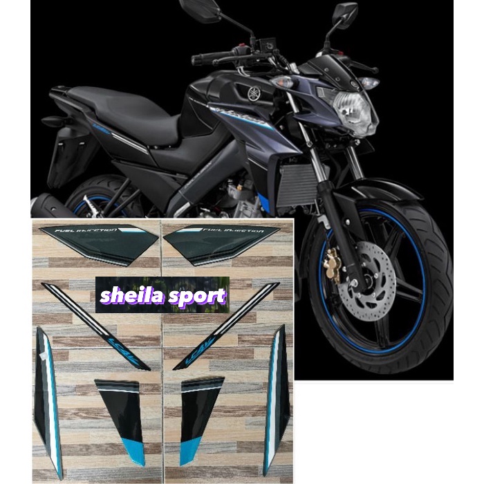 Striping vixion stiker Yamaha Vixion hitam biru tahun 2015 kualitas bagus