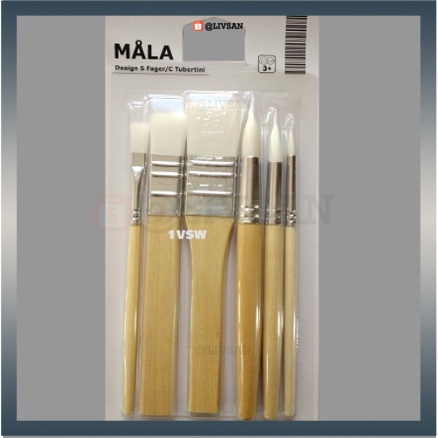 

MALA Kuas lukis set isi 6 painter paint brush kayu wood wooden melukis menggambar mewarnai MINIMALIS MEWAH ELEGANT ELEGAN LIVSAN
