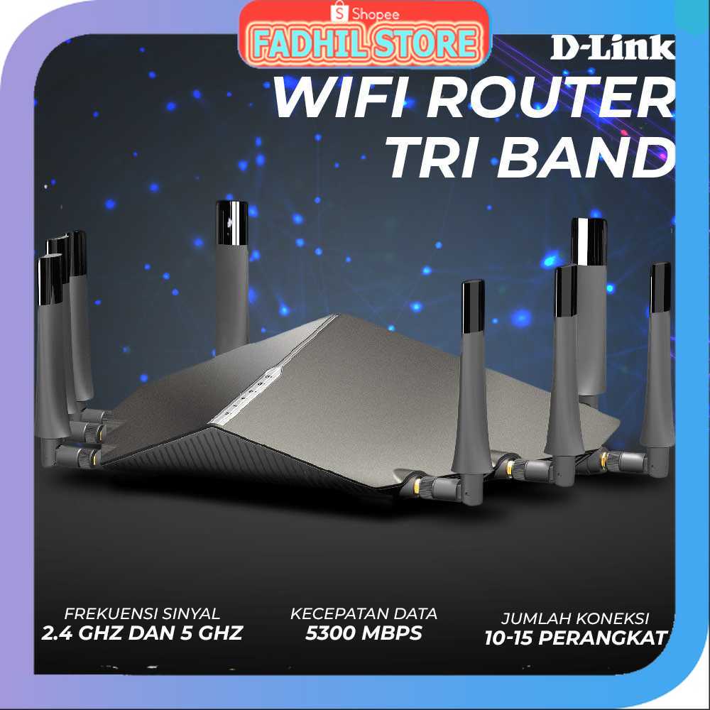 FS - D-Link AC5300 Ultra WiFi Router Tri Band MU-MIMO 2.4/5.0GHz 8 Antena - DIR-895L