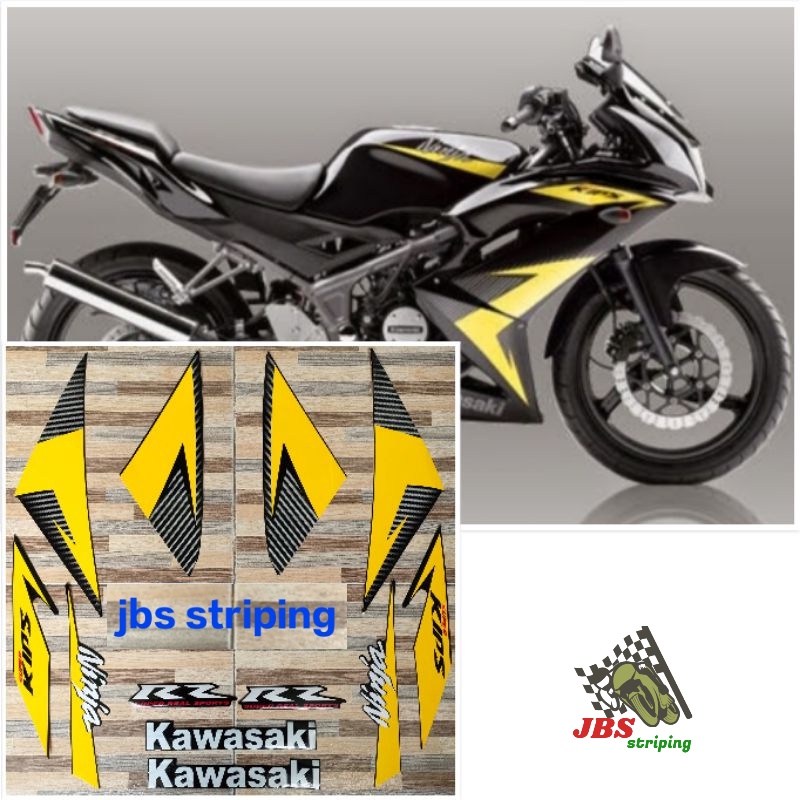 Stiker ninja rr Striping  Kawasaki Ninja RR kuning hitam tahun 2014 list body motor ninja