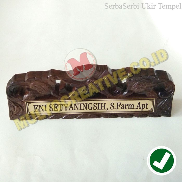 Papan Nama Meja Bahan Kayu - Papan Nama Meja Ukir Kayu Nama Custom Termurah