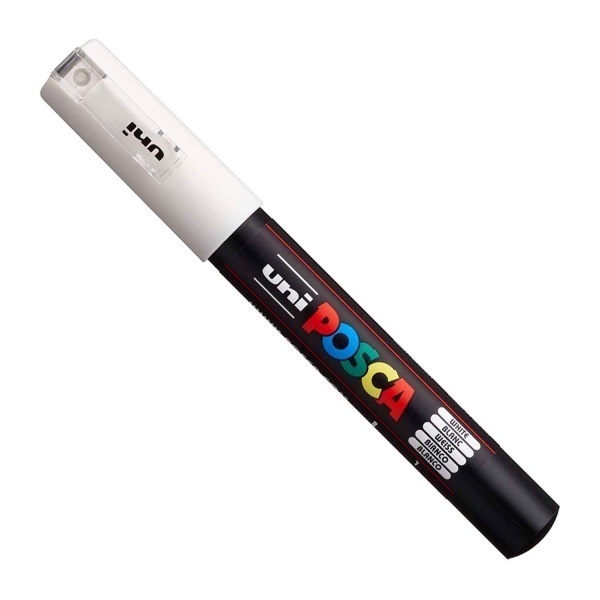 

Uni Posca Paint Marker PC-1M WHITE Ultra Fine Point Permanent Pen Spidol Permanen
