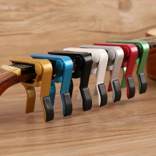 Capo Gitar Murah Bahan Aluminium Alloy Akustik Elektrik Nylon - Hitam, capo