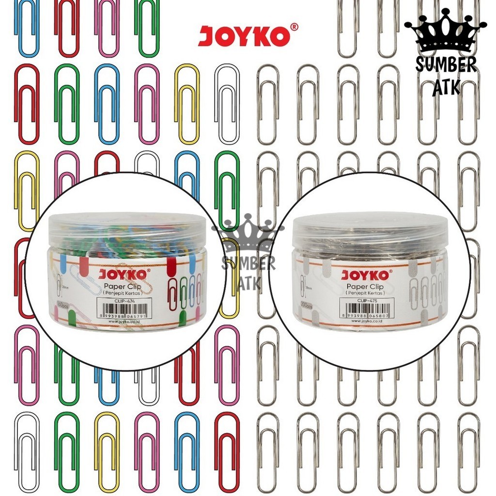 

Paper Clip Klip Penjepit Kertas Joyko CLIP-474 CLIP-475 1 Drum