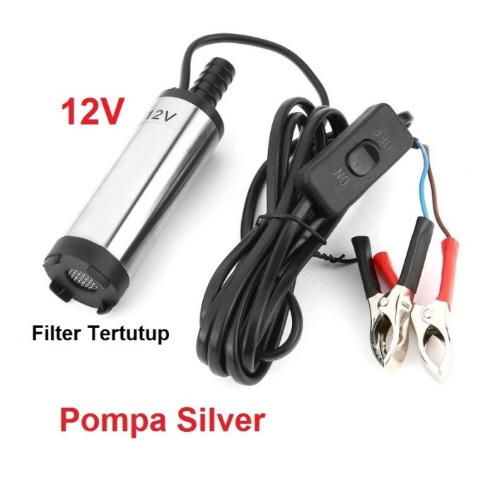 AC00 Pompa air celup mini Kecil Portable 12v Diesel Pump Mini Oli Minyak - 12V PompaSilver