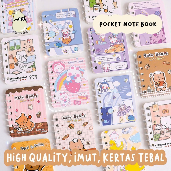 

Pocket book notebook aestetik cute note book Korea binder - Sweet Bear, 1