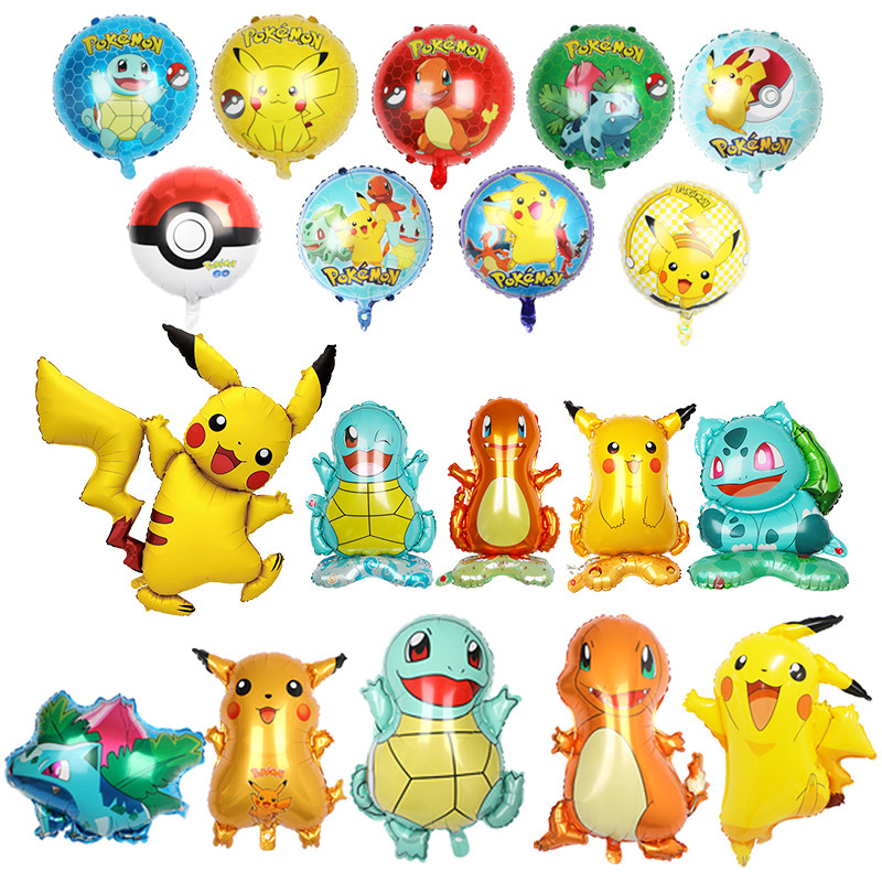 

Pokemon Balloon Pikachu Geni Turtle Wonderful Frog Grass Small Fire Dragon Foil Balloon Kid Birthday Party Decoration Supplies