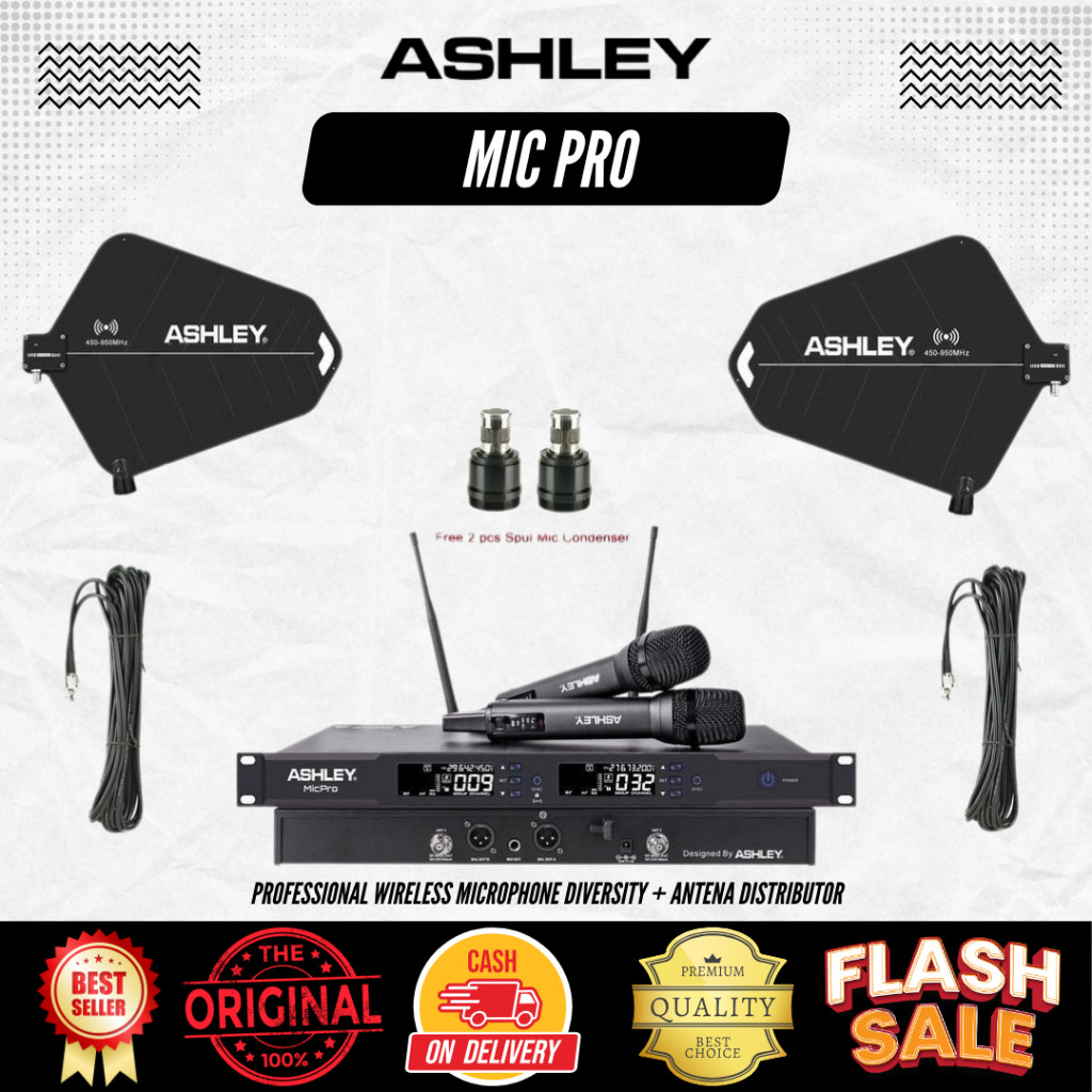 Mic Wireless Ashley Mic Pro + Antena Distributor