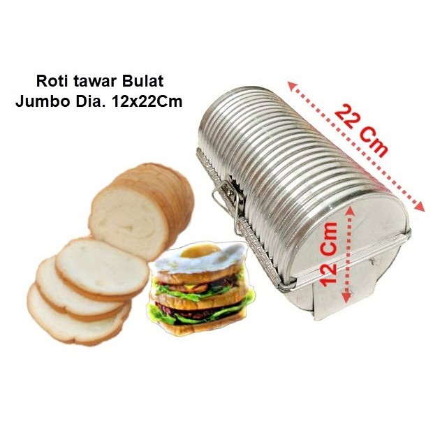 ADIWARN Cetakan Loyang Roti Tawar Bulat Jumbo dia. 12x22 Cm