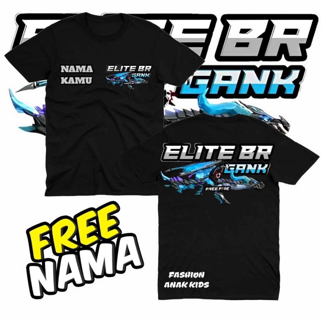 TWISSTER - (BISA COD) KAOS BAJU ANAK FREE FIRE FF ELITE BR GANK VERSI AK DRACO BAJU ANAK FF FREE NAM
