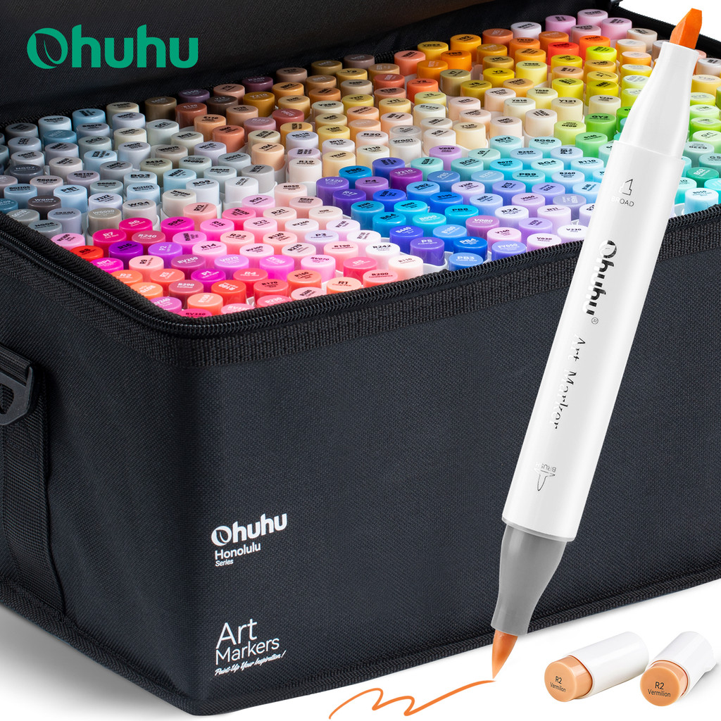 

Ohuhu Honolulu 320 Colors Marker Pen Set Alcohol Art Markers Refillable Dual Tips Sketching Drawing Manga School Art Supplies
