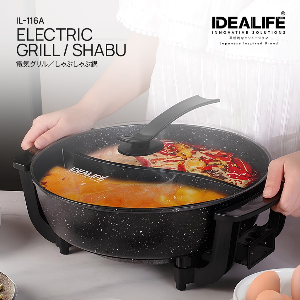 IDEALIFE - Electric Grill / Shabu - Panci Shabu Shabu Listrik IL-116A GARANSI RESMI