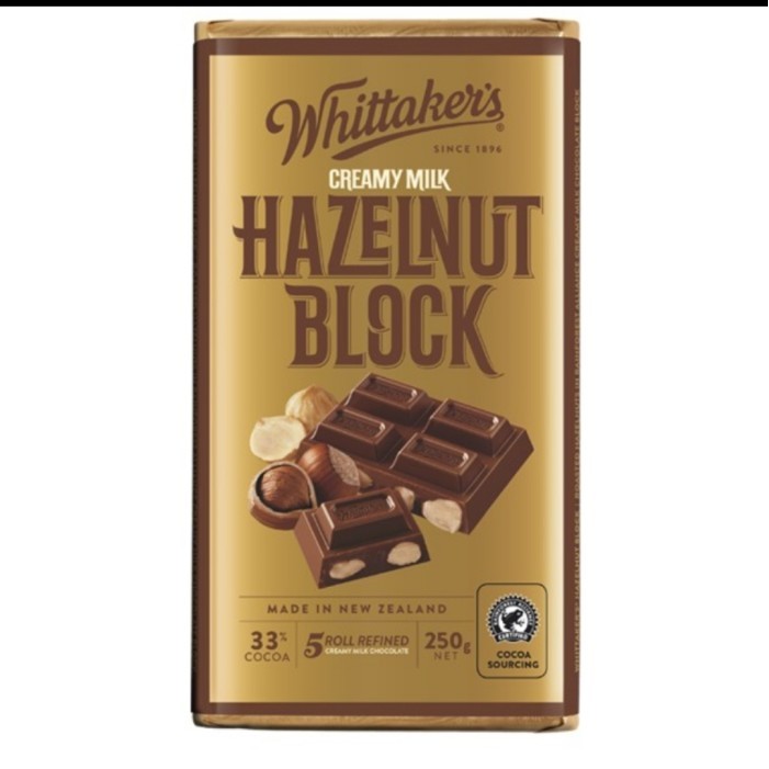 

READY STOCK!!! Coklat Whittakers Dark Ghana Milk Nut Almond Hazelnut Chocolate Import - Hazelnut Block
