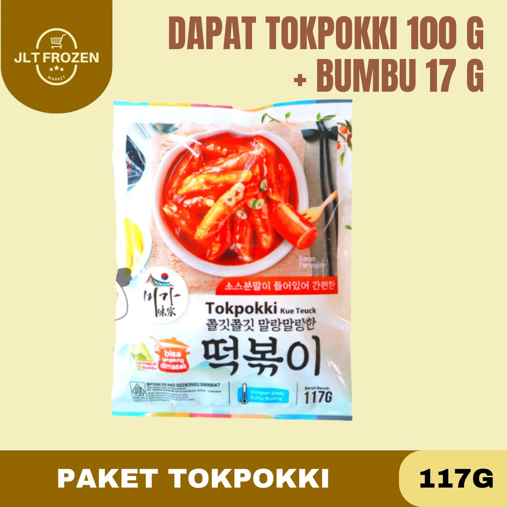 

TTEOKBOKKI TOPOKKI DRY 117G PAKET 100 GR DAN BUMBU 17 GR