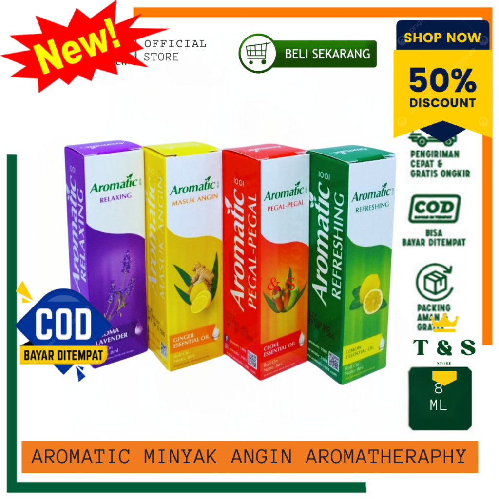 Aromatic 1001 | Minyak Angin Aromatheraphy | Roll-On 8ml ORIGINAL