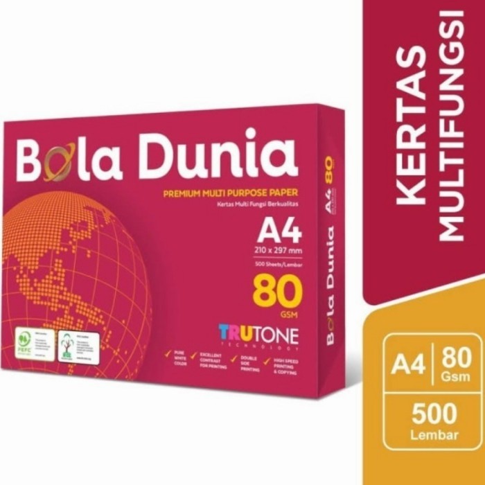 

PRODUK TERLARIS kertas HVS ukuran A4 80 gsm bola dunia