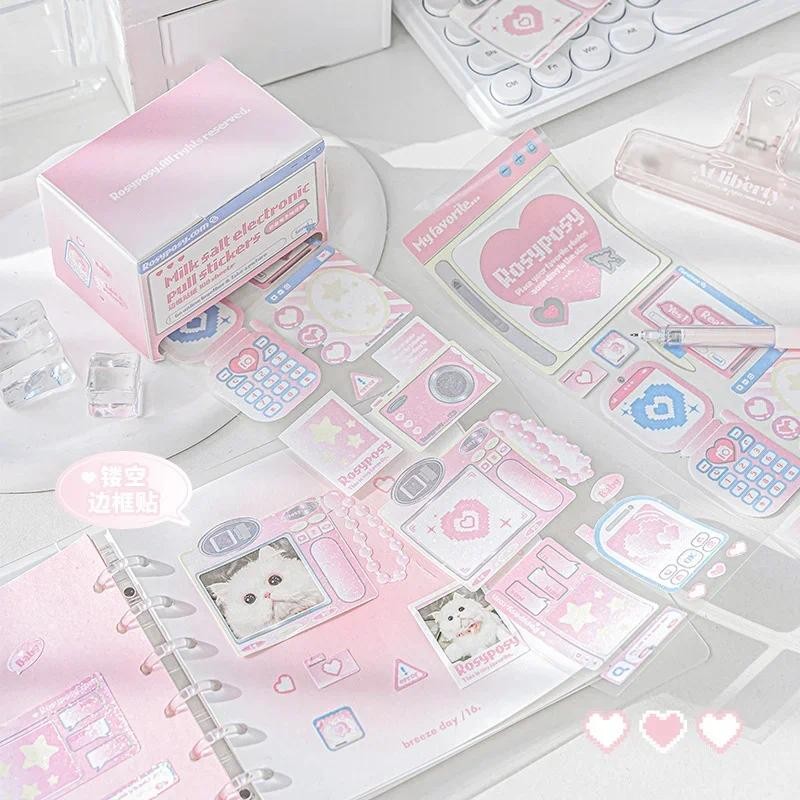 

1pc Kawaii Sticker American Y2k Shiny Stationery Sticker CD Phone Glitter DIY Decorative Scrapbook Journal Student Supplies