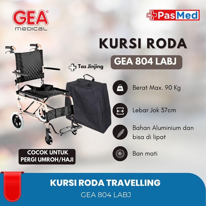 GEA KURSI RODA TRAVEL FS 804 LABJ / KURSI RODA TRAVELING LIPAT + TAS