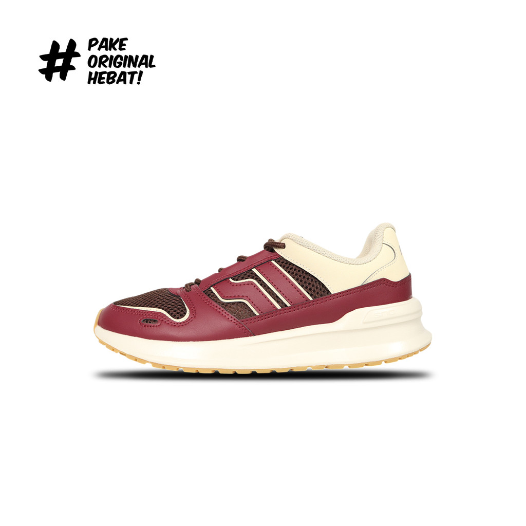 Piero Sepatu Sneakers Jogger 24 - Burgundy/Old White/Gum