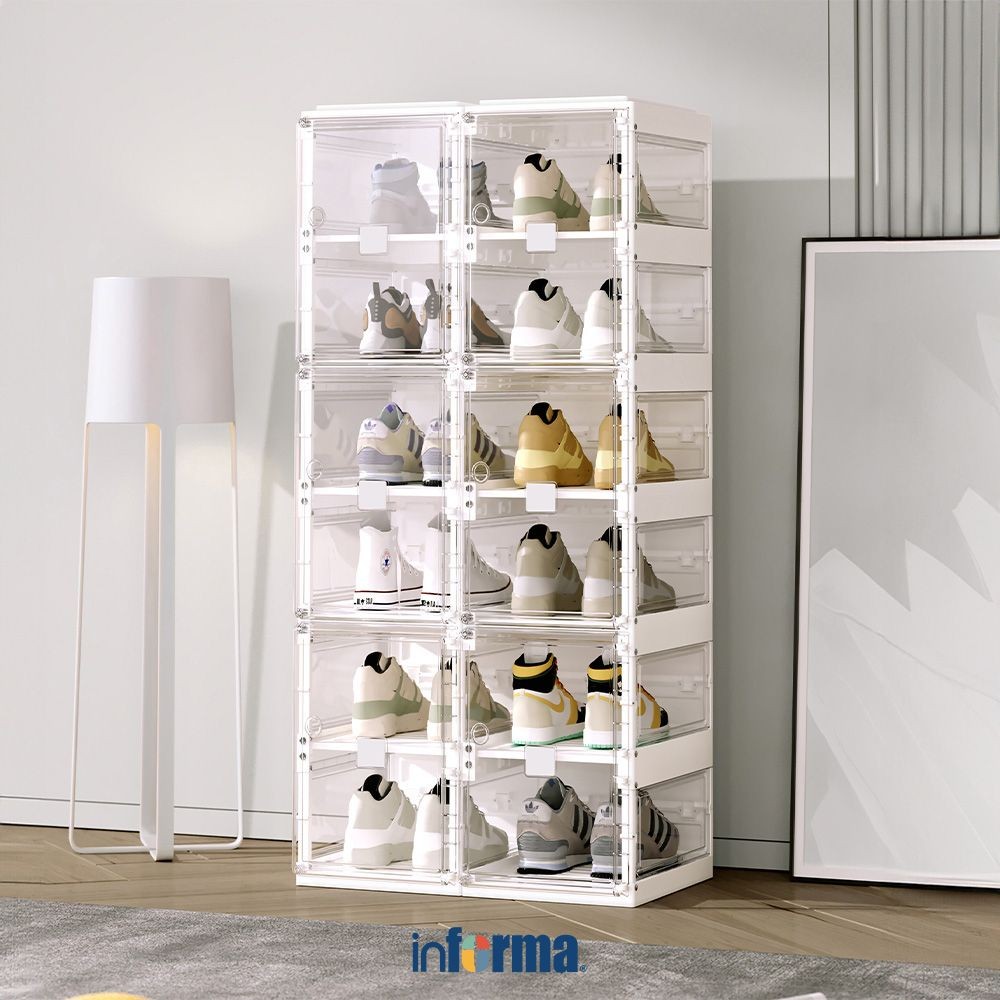 Informa Brooklyn Rak Sepatu 6 Tingkat - Putih Shoe Rack Organizer Sandal Sepatu Kabinet Alas Kaki Te