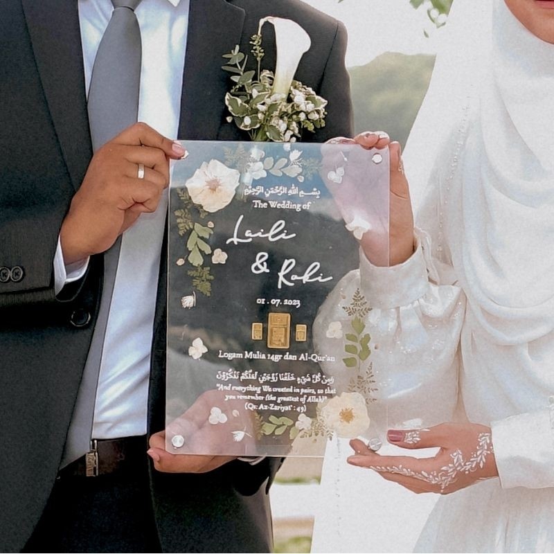 Mahar Uang Pernikahan, Mahar Frame A4-TRANSPARANT akrilik bingkai pernikahan acrylic hantaran maskaw