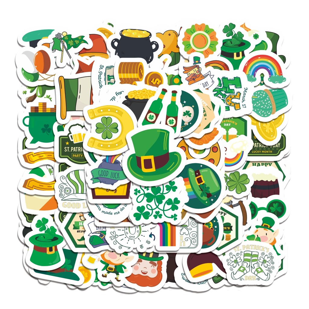 

COD 50 Pcs Stiker St.Patrick 's Day Lucu Anti Air Untuk Dekorasi Notebook Sepeda Skateboard Handphone