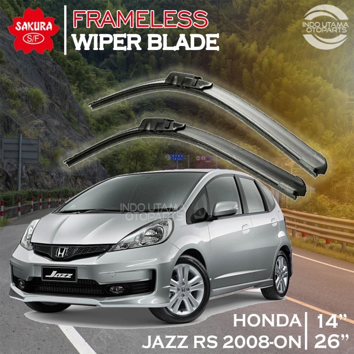 JUAL Wiper Frameless Jazz RS 2008-On Karet Kaca Mobil SAKURA BEST SELLER
