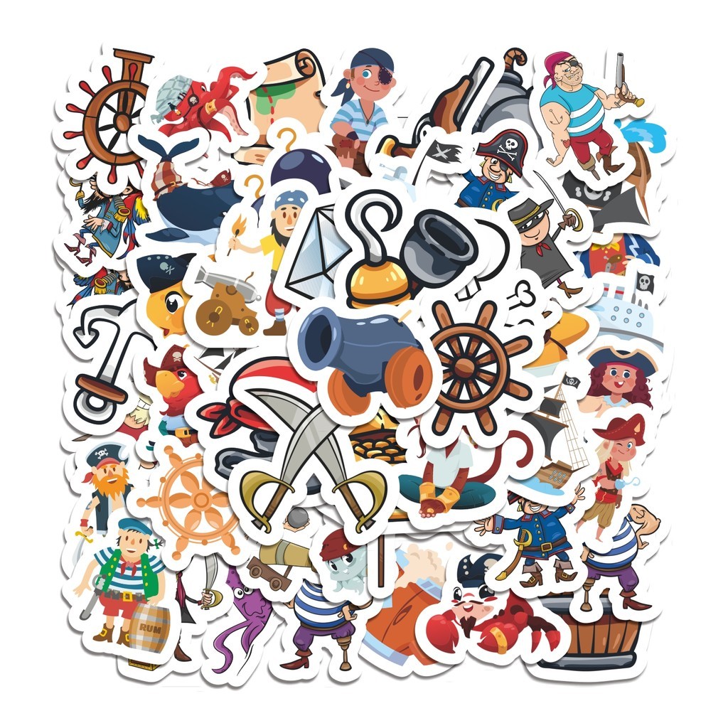 

COD 50 Pcs Stiker Bajak Laut Lucu Anti Air Untuk Dekorasi Notebook Sepeda Skateboard Handphone
