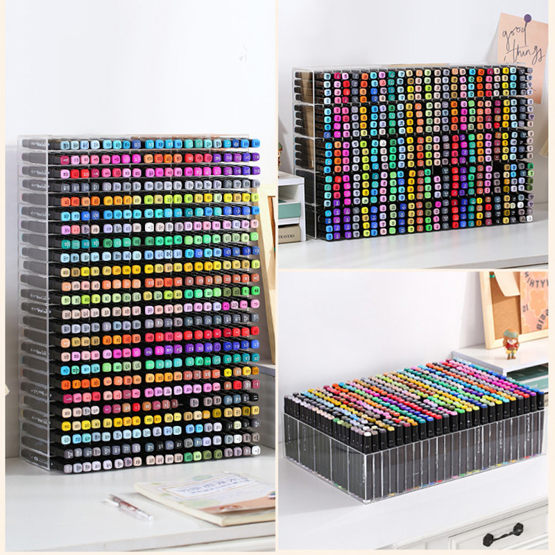 

2023 Large Marker Pen Holder Supermarket Stationery Store Marker Display Shelf Student Desktop Pencil Storage School Supplies