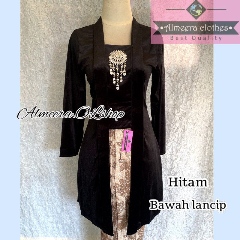 LURIK kebaya bludru kutubaru panjang model tunik bawah lancip