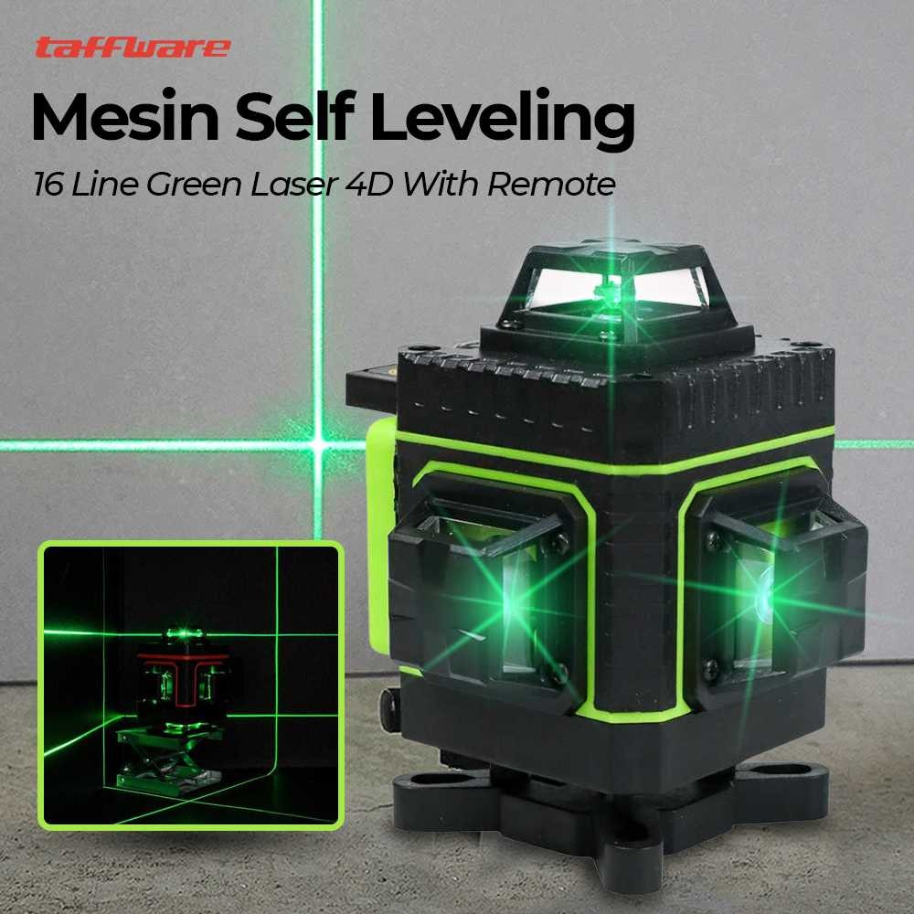 Jipdtools Alat Ukur Otomatis Waterpass Laser Level Self Leveling 16 Line 4D IP54 Untuk Pasang Bata K