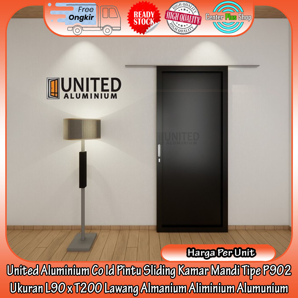 [Instant] United Aluminium Co Id Pintu Sliding Full Aluminium Tipe P902 Hitam Cokelat Putih Silver U