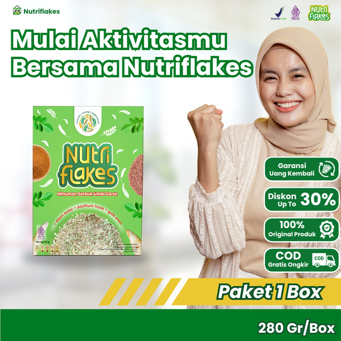 

[BIG SALE] SUDAH BPOM 1 BOX NUTRIFLAKES UMBI GARUT SOLUSI MAAG & ASAM LAMBUNG