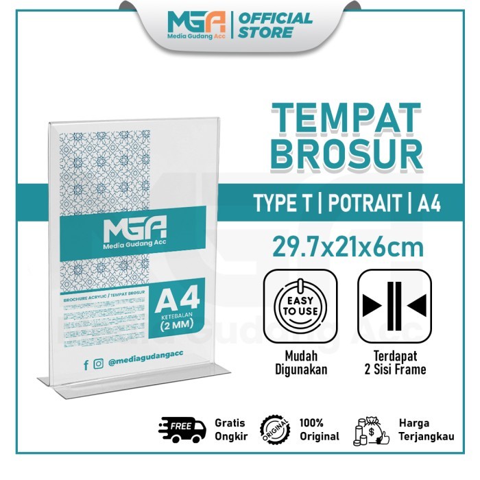 

[BIG SALE] AKRILIK TEMPAT BROSUR A4 / TENT HOLDER / TENT CARD ACRYLIC DISPLAY