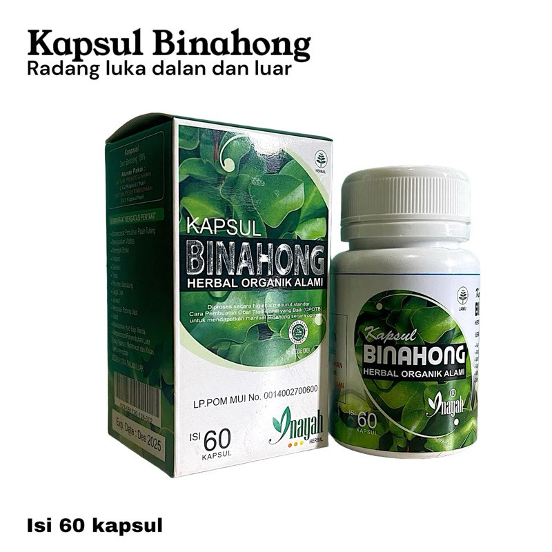 Kapsul Binahong Inayah asli / Ekstrak Binahong Kapsul asli original ori100%