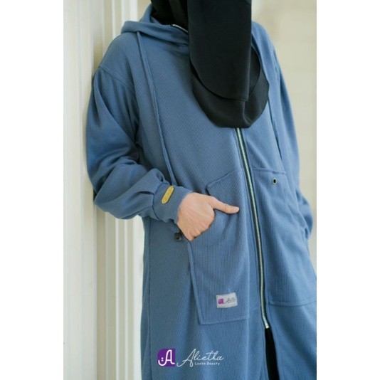 Fathiyah Outer by Alietha | Women Basic Jacket | Long Outer | Jaket wanita muslimah Syari /Terbaru
