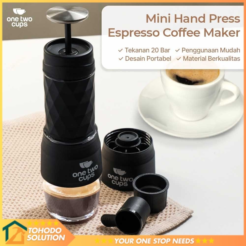 One Two Cups Hand Press Mini Espresso Coffee Maker 3in1 20 Bar 120ml - HS-8439