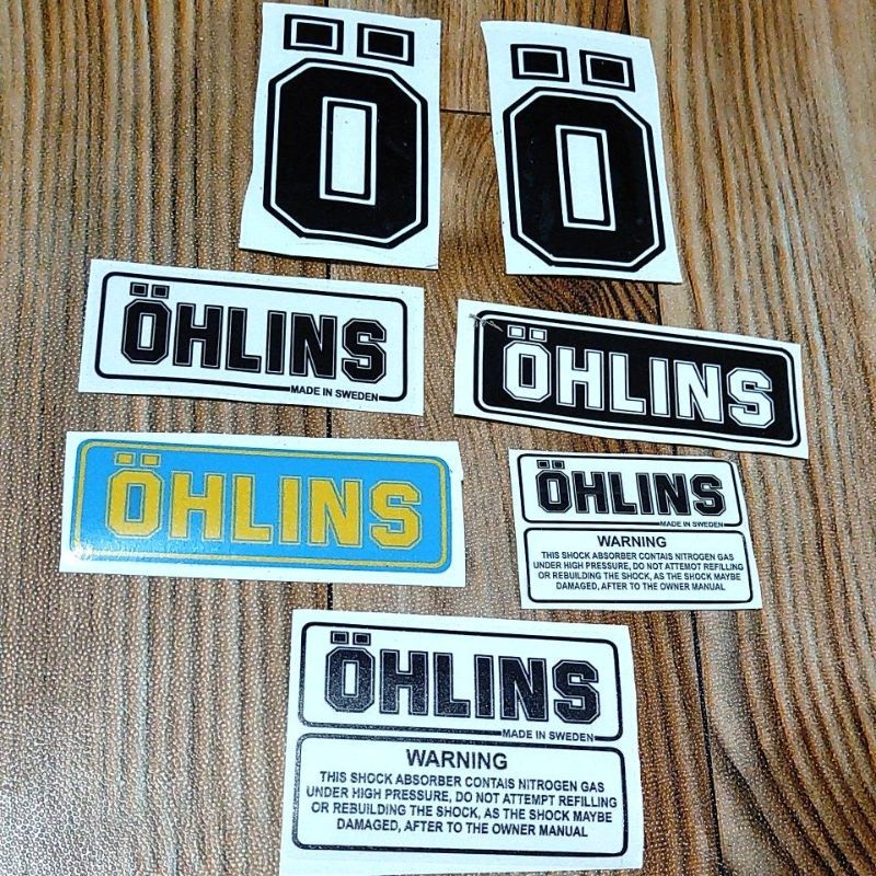 STIKER SKOK OHLINS LOGO OHLINS TRANSPARAN LIKE ORI STIKER SKOK MURAH HEREX STIKER BENGKEL MATIC ASMA