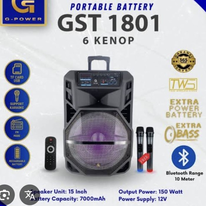 speaker g power gst 1801 6 kenop