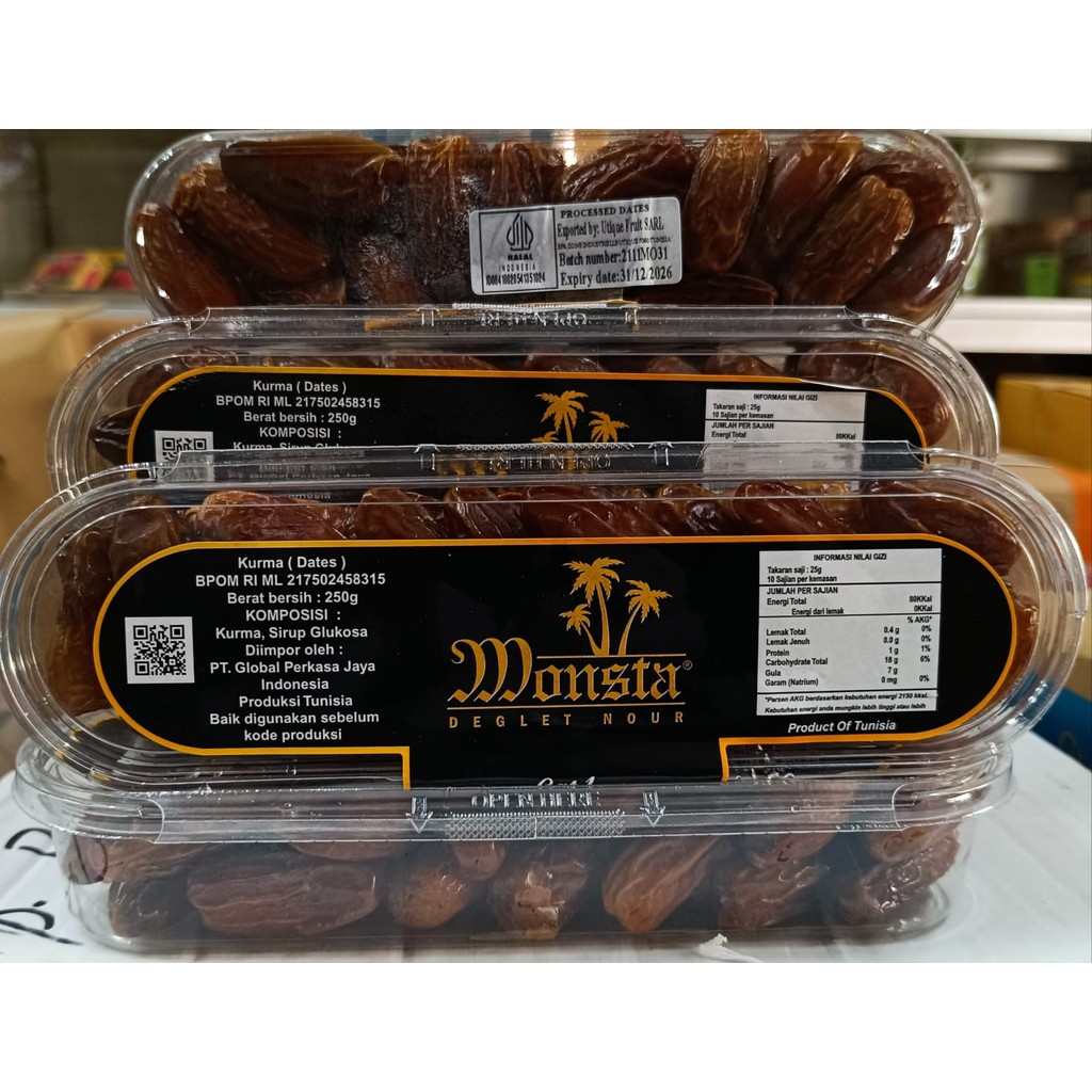 Buah Kurma MONSTA / Buah Kurma  Tangkai Tunisia 250 gram