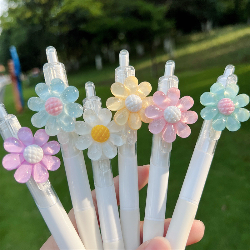 

Ellen Brook 1 PCS Cute Sunflower Flower Gel Pen Creative Press Office Gift School Supplies Stationery Kawaii Funny Pens