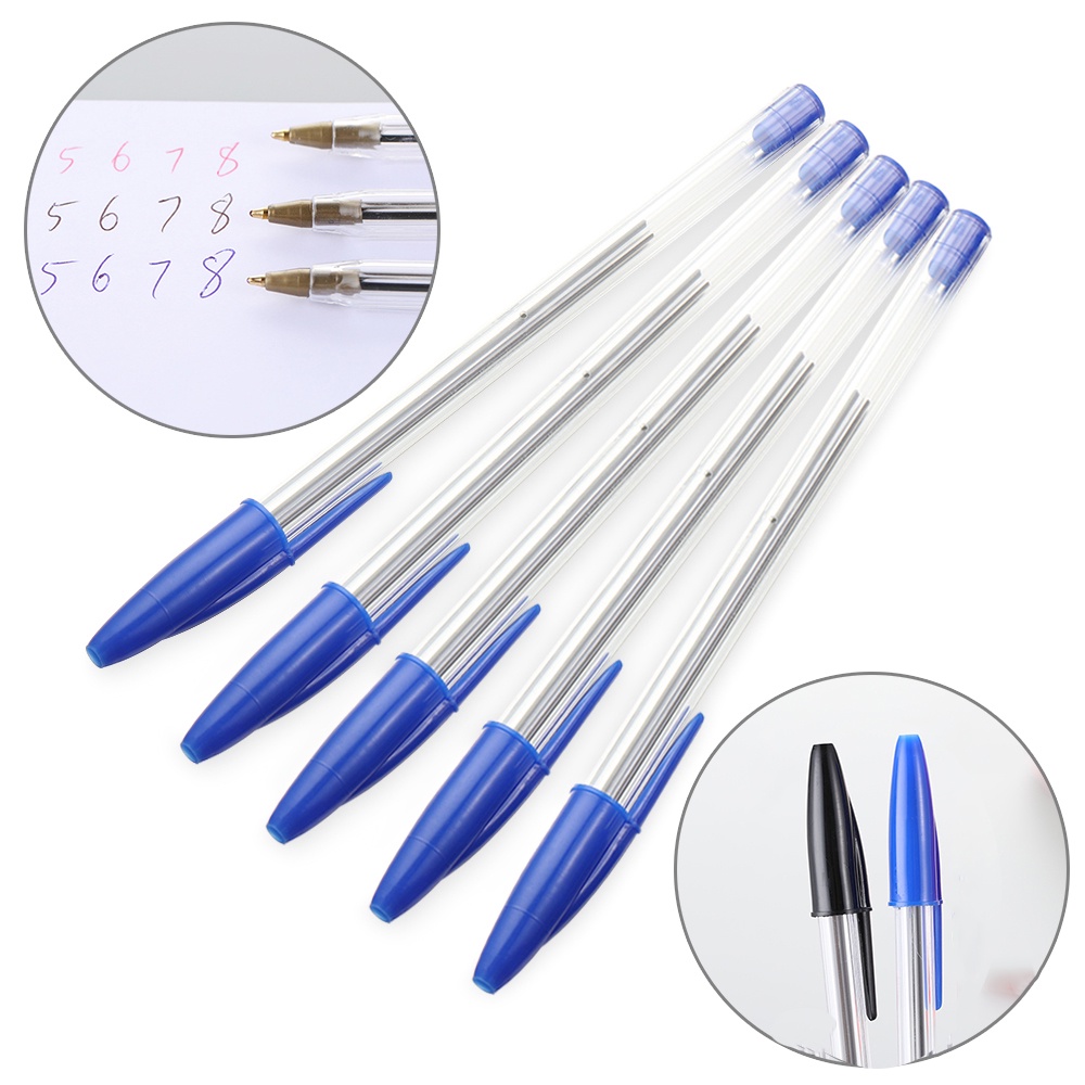

6/11 Pcs 1.0mm Ballpoint Pens Blue Black Plastic Ball Point Pens Student Gift School Office Supplies Long Lasting Smooth Writing