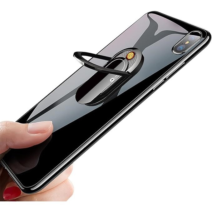 Korek Elektrik Ring Holder Handphone USB Lighter Stand Hp Pemantik rokok gesper cincin Ring Holder S