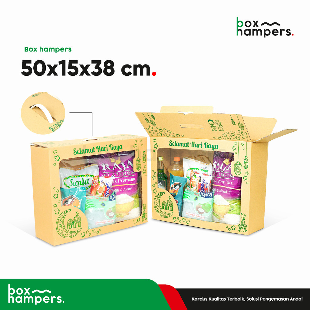 

BOX 50x15x38 (SIZE-M) KardusHandle/Jinjing/Parcel/Parcell/Lebaran/Idul Fitri/Fitri/Eid Mubarak/Ied/Eid/Mubarak/box Paket/box Sembako/Hampers/Normal/Tinggi10/Tinggi31