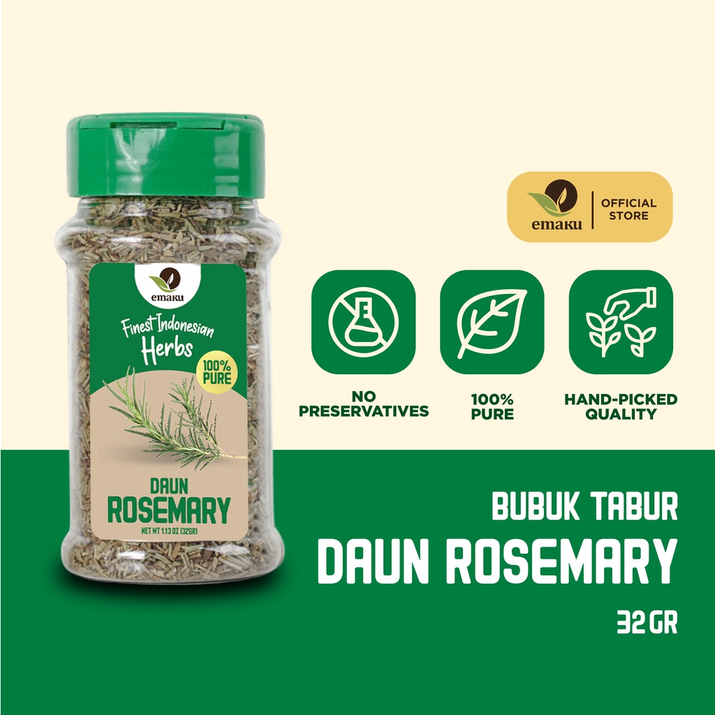 

Emaku Daun Rosemary Bumbu Masak Dapur Tabur Rosemary Flake 32gr