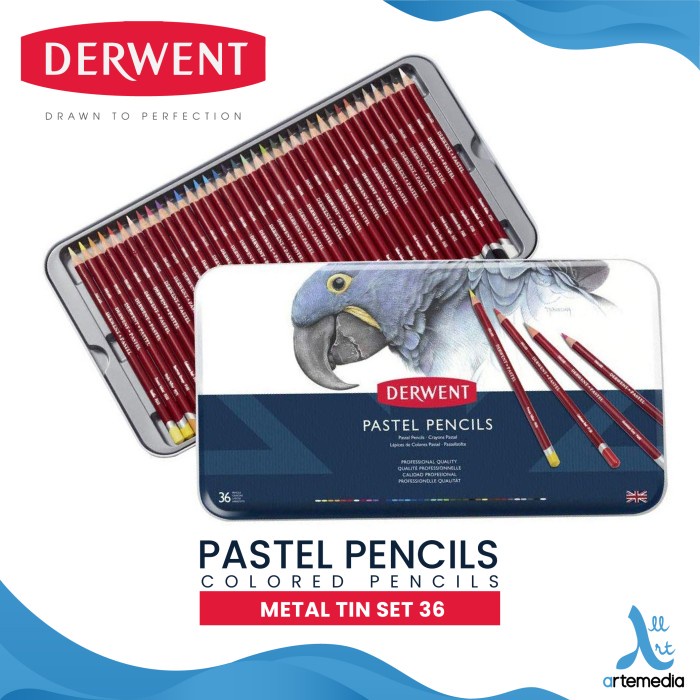

Pensil Warna Derwent Pastel 36 Pencil Color Metal Tin Set - 36 NEW COVER