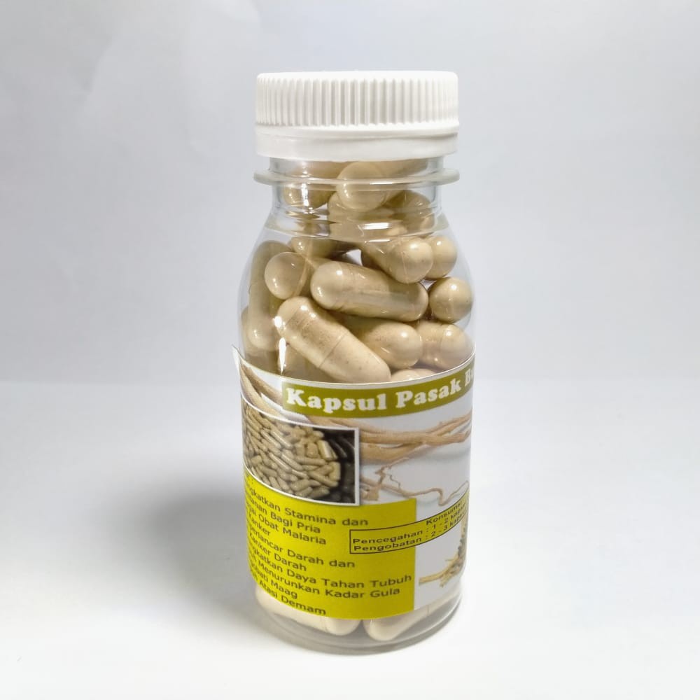 Kapsul Pasak Bumi 60 biji Obat Jamu Herbal Kuat Pria Tongkat Ali