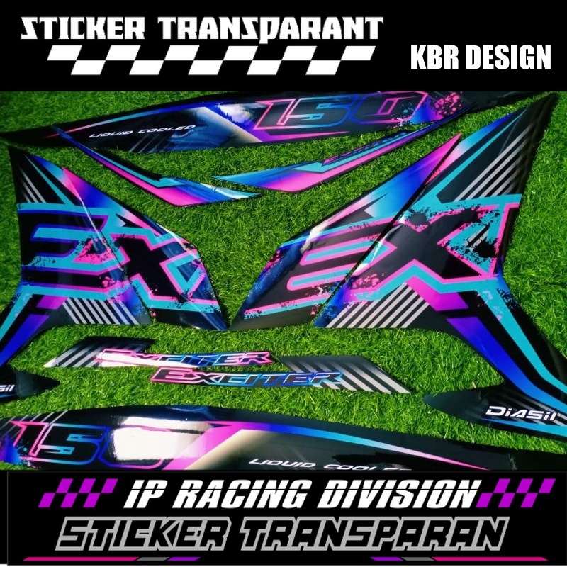 Striping Jupiter MX king 150 Custom Y15ZR Glossy Hitam