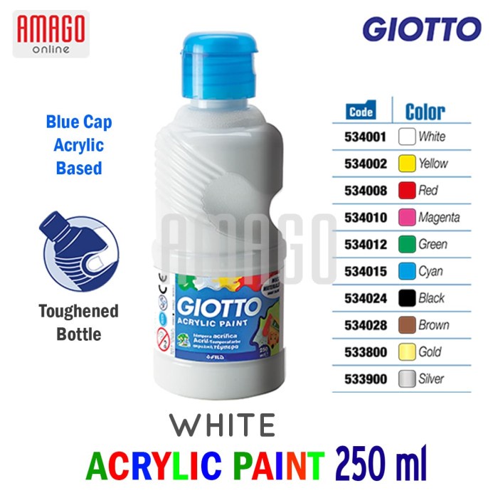 

[DL-0172] GIOTTO ACRYLIC PAINT - WHITE - 250 ml - 534001