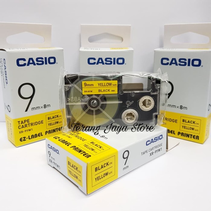

AIMNAIN KENAN SALE !!! Casio EZ-Label Printer Black Ink Yellow XR-9YW1 /Label Casio 9MM (ORI)